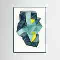 Teal Wood Polygonal shape IV. Poster