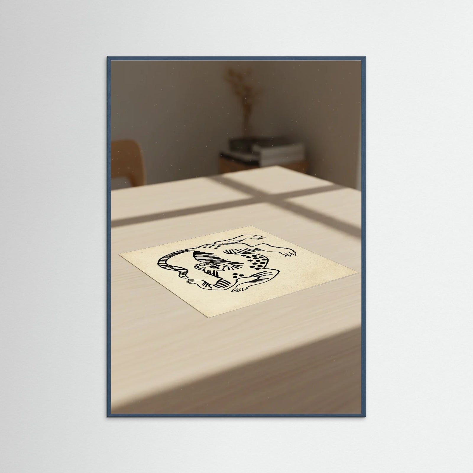 Teal Wood Primitive Jaguar