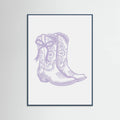 Purple Cowgirl Boots with Bow Poster – plakat og kunsttryk