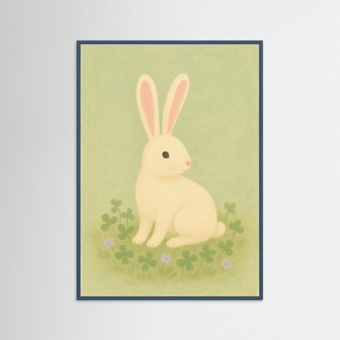 Teal Wood Quiet Bunny