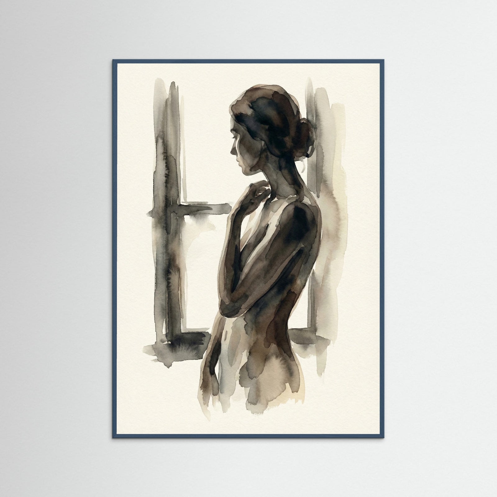 Teal Wood Quiet Contemplation Black