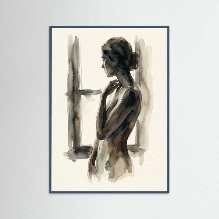 Teal Wood Quiet Contemplation Black