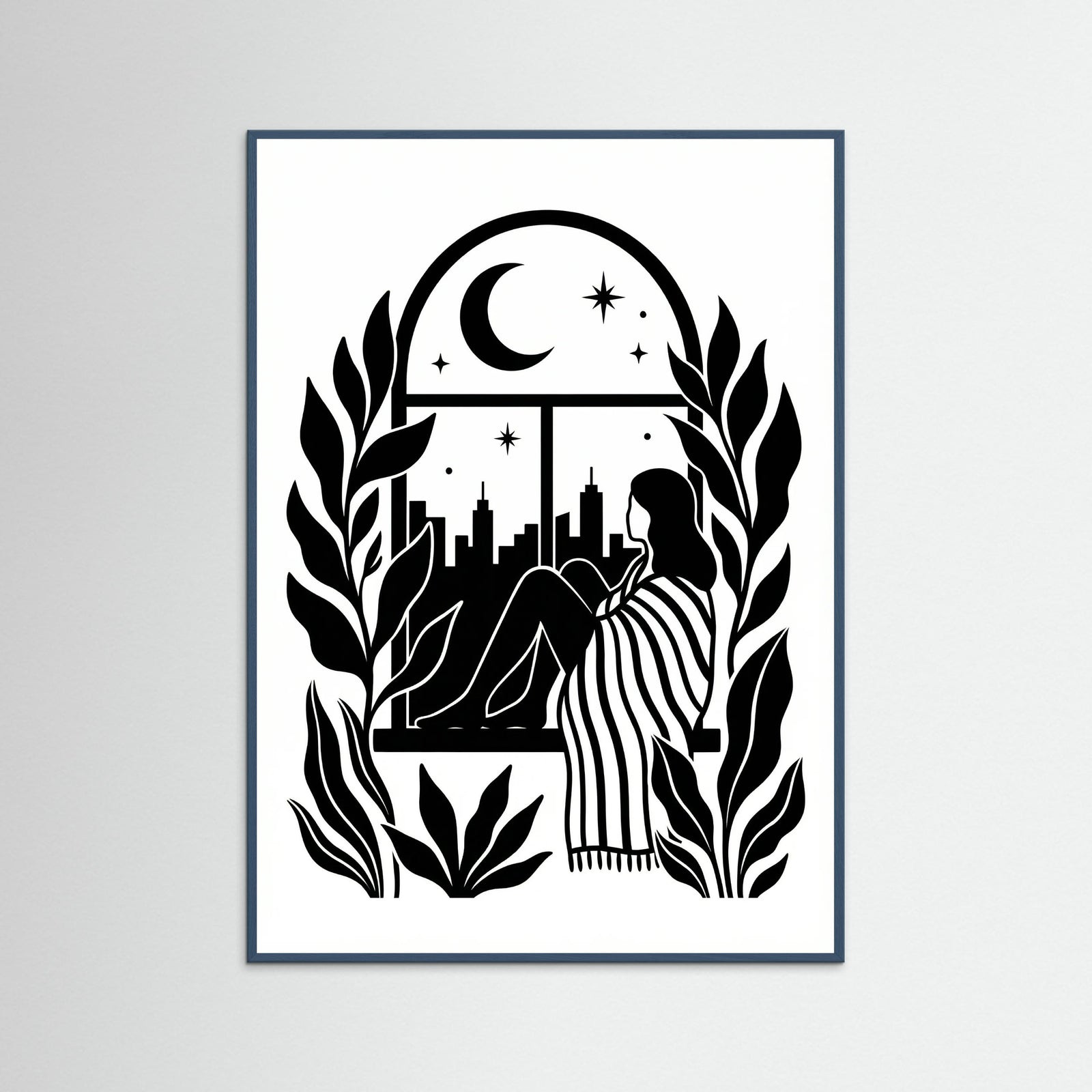 Teal Wood Quiet Contemplation Black