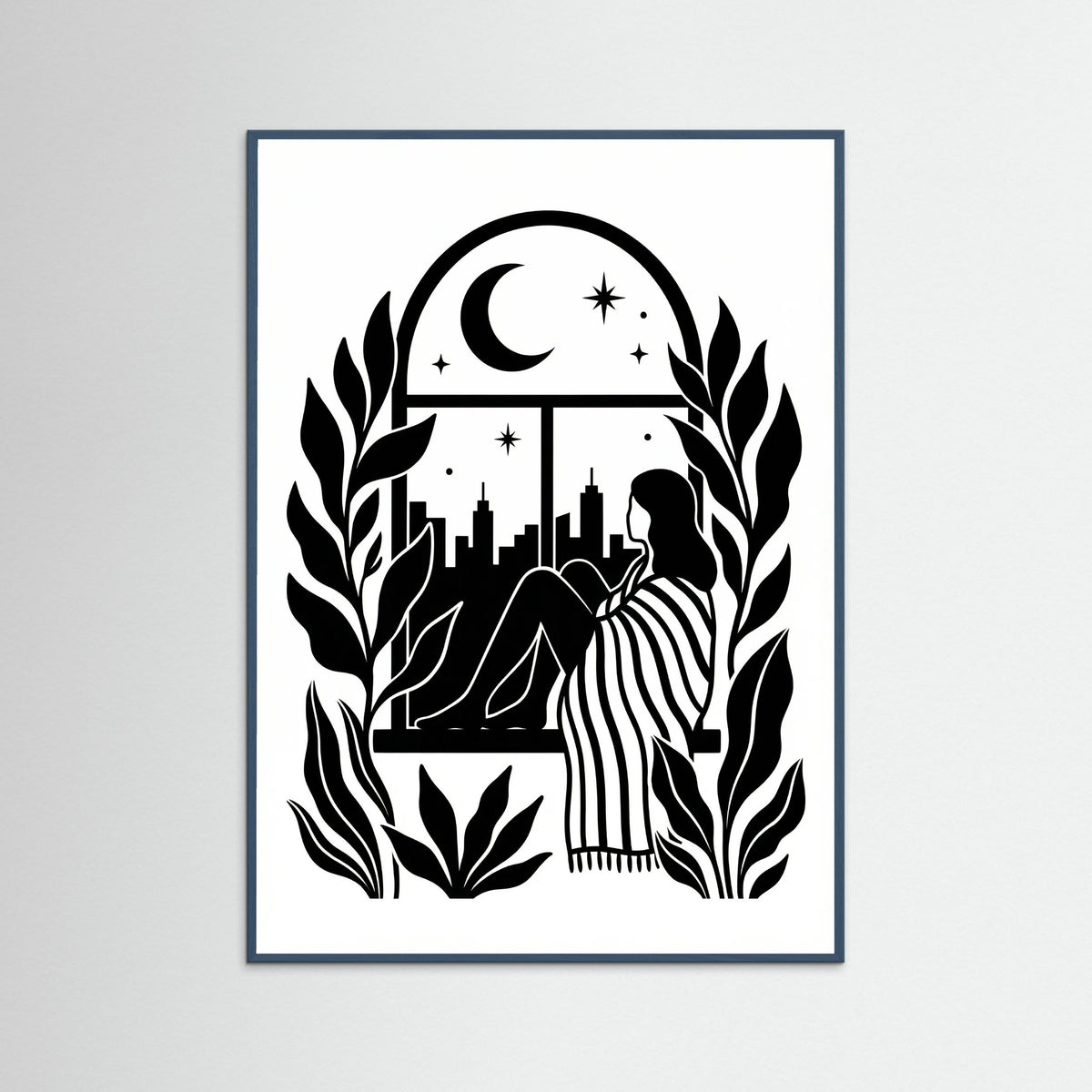 Teal Wood Quiet Contemplation Black