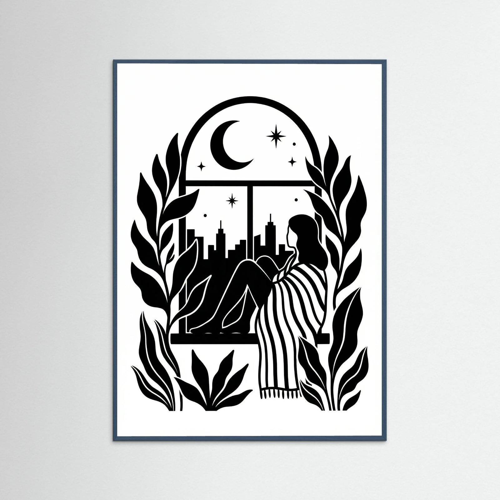 Teal Wood Quiet Contemplation Black