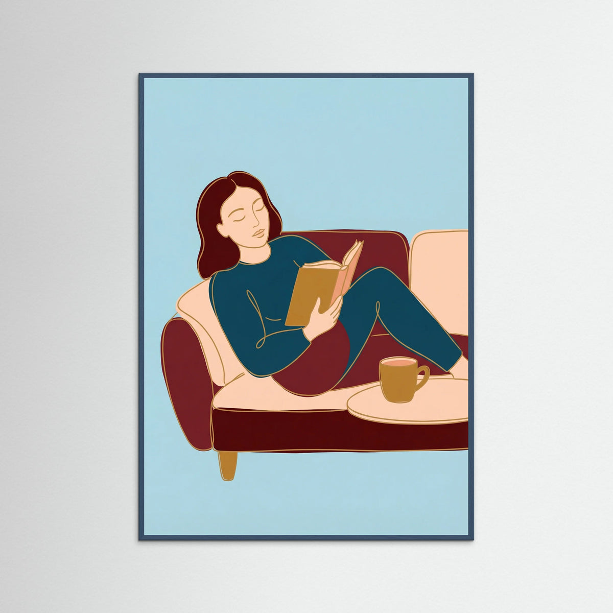 Teal Wood Quiet Contemplation Blue