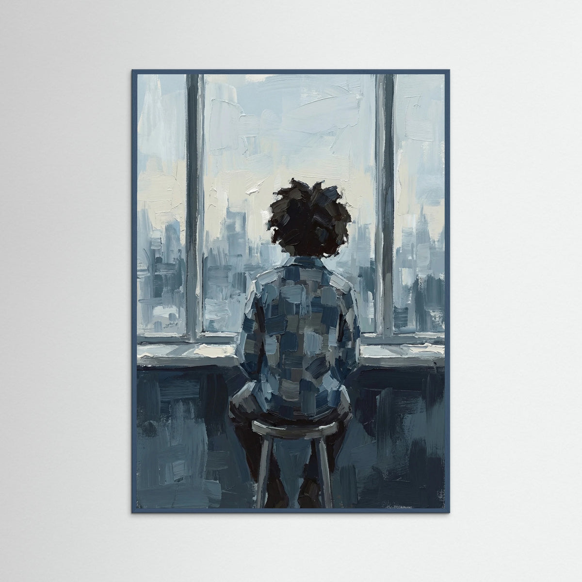 Teal Wood Quiet Contemplation Blue