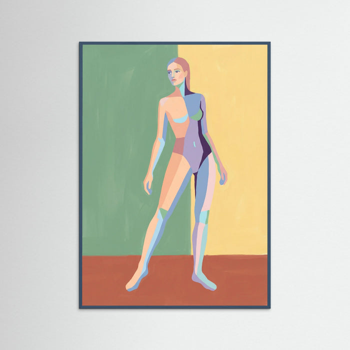 Teal Wood Quiet Figure