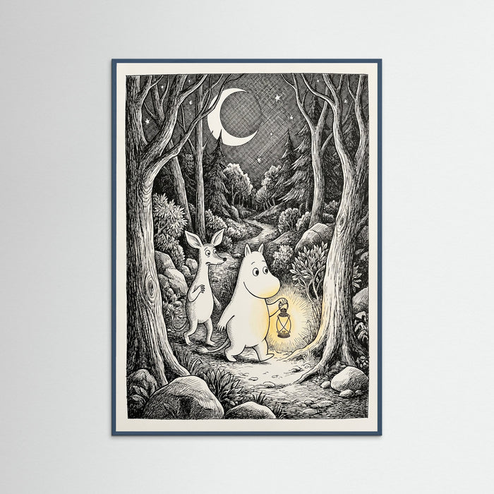 Teal Wood Quiet Moomin Night