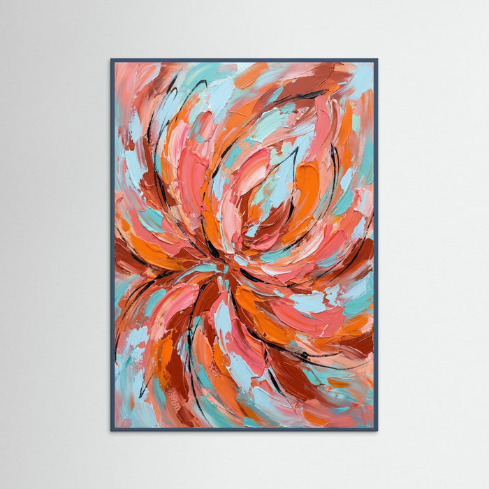 Teal Wood Radiant Blooms