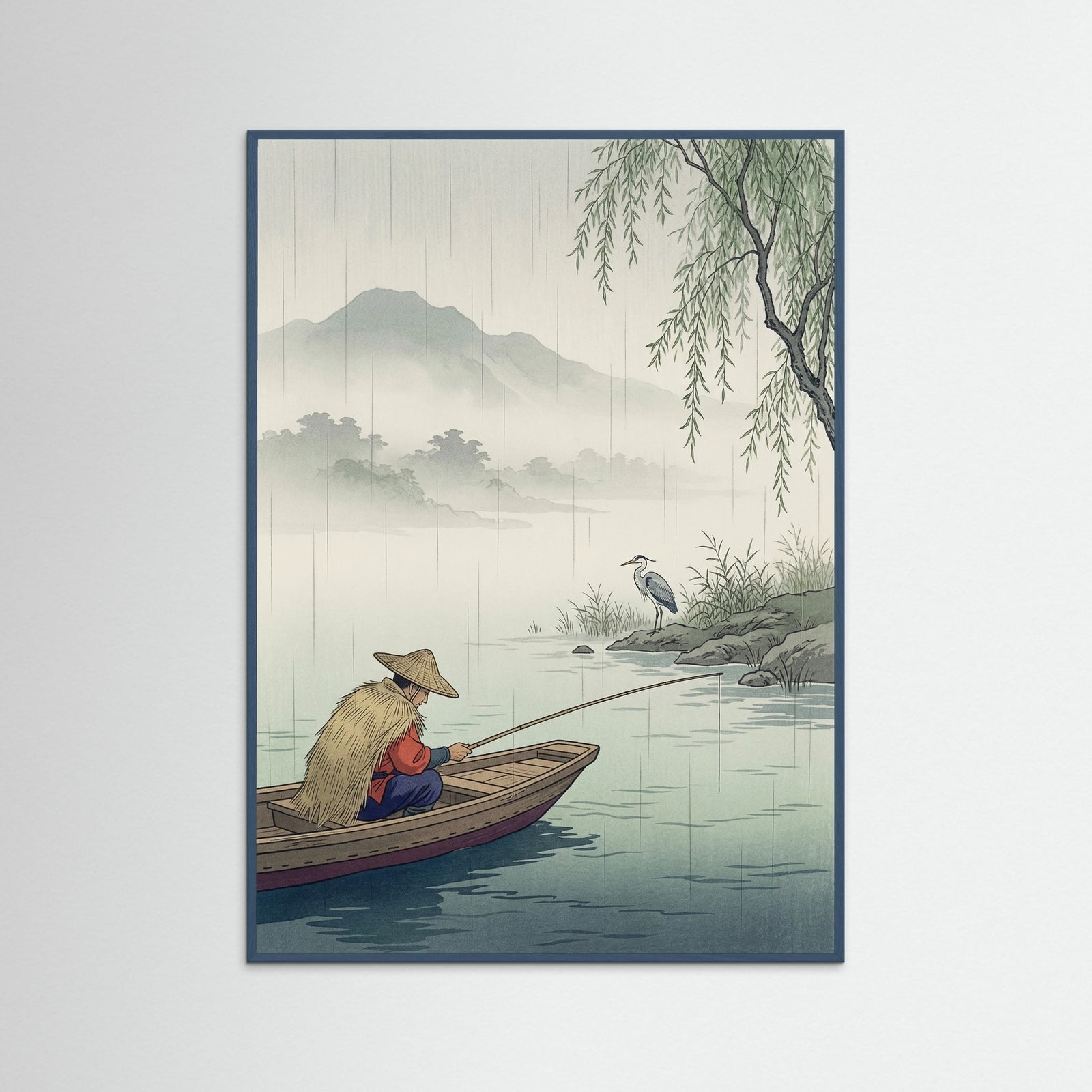 Teal Wood Rainy Day Stroll