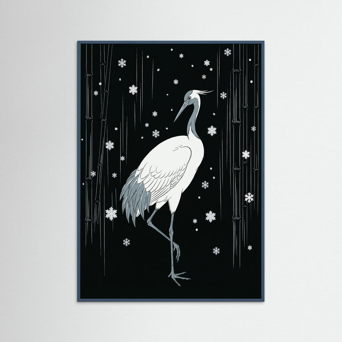 Teal Wood Rainy Egret