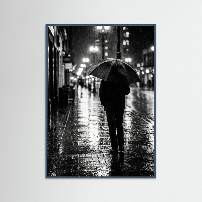 Teal Wood Rainy Metropolis