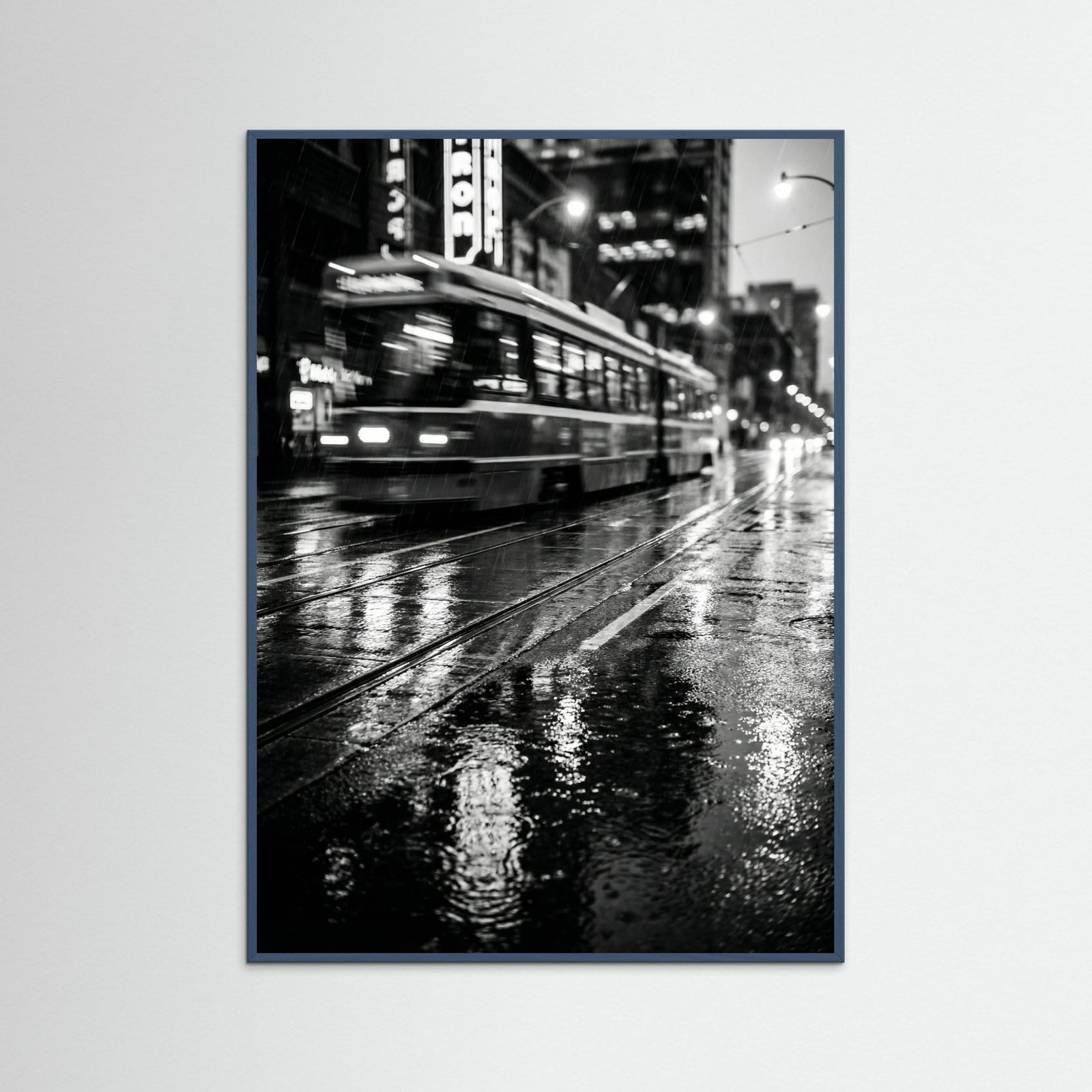 Teal Wood Rainy Night Drive