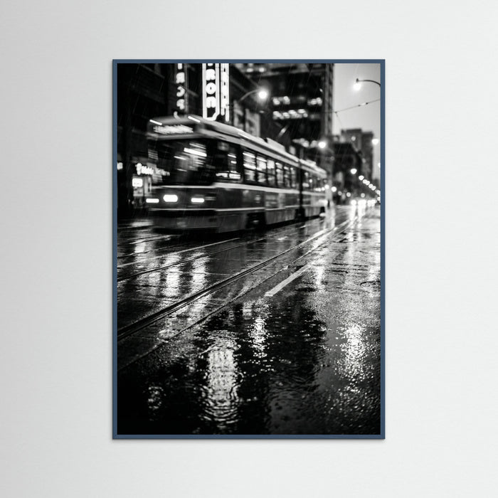 Teal Wood Rainy Night Drive