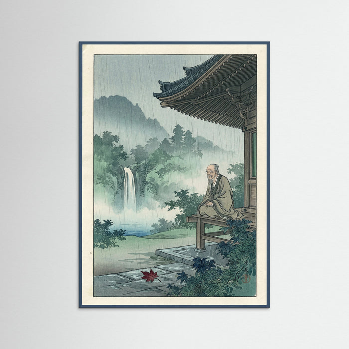 Teal Wood Rainy Promenade