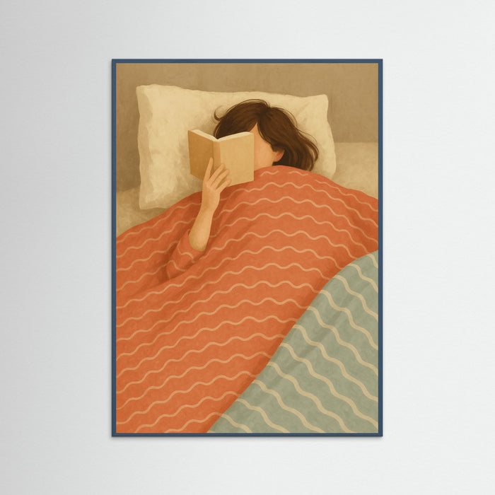 Teal Wood Reading in Bed