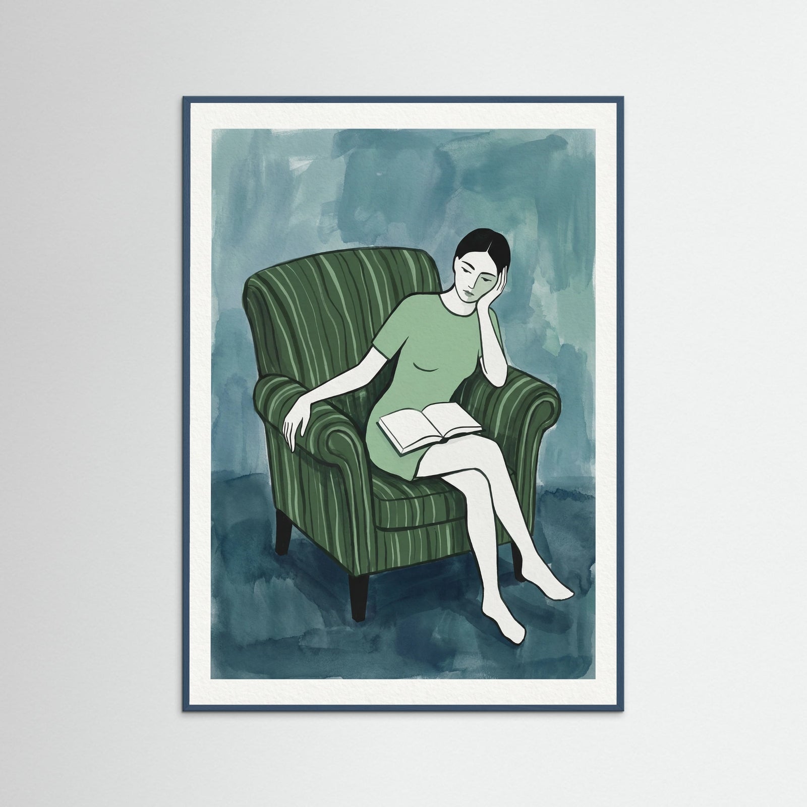 Teal Wood Reclining Serenity