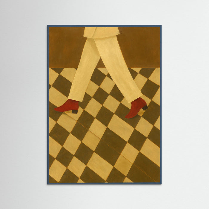 Teal Wood Red Boots