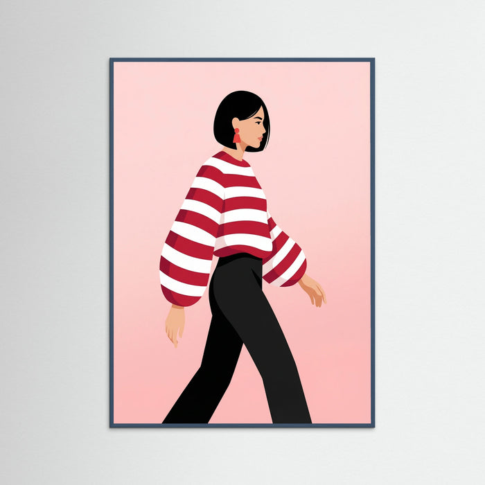 Teal Wood Red Stripes Sway