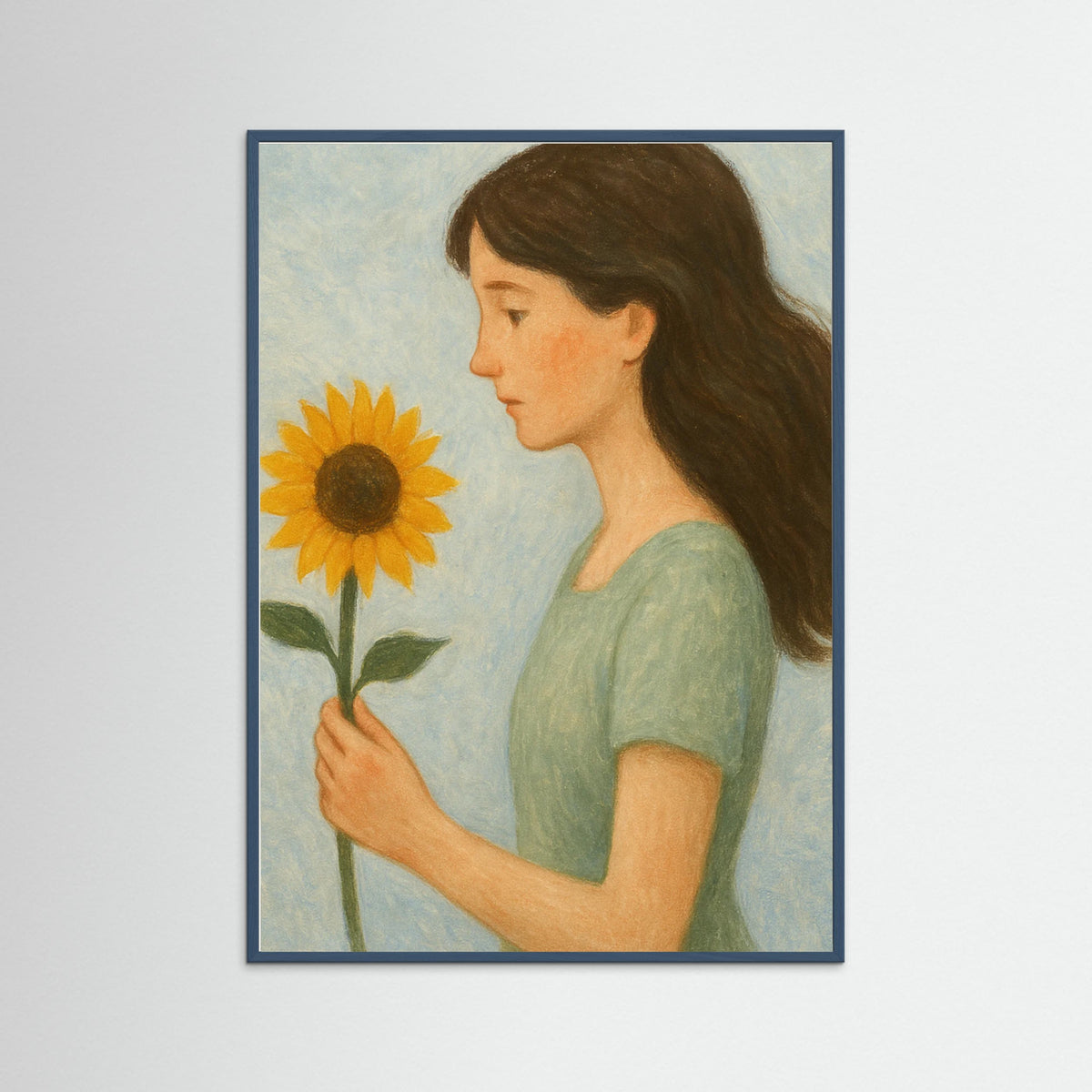 Teal Wood Reflective Gaze