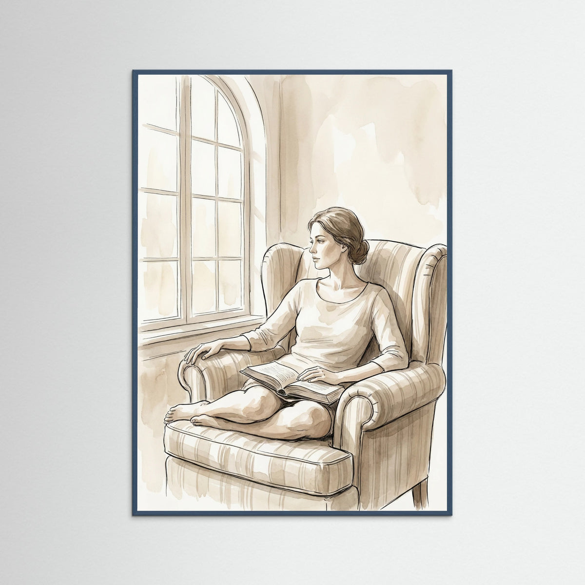 Teal Wood Relaxed Contemplation