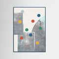 Teal Wood Retro Dots No.1 Poster