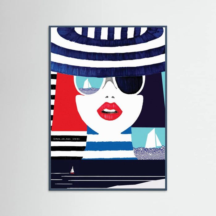 Riviera Style, Graphic Nautical Art Print Portrait Poster – Poster und Kunstdruck