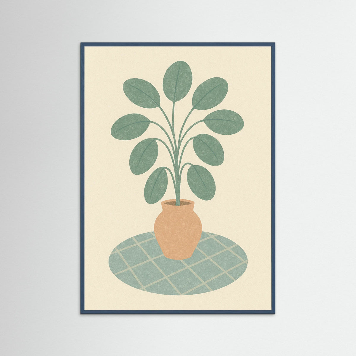 Teal Wood Rust Hued Blossoms