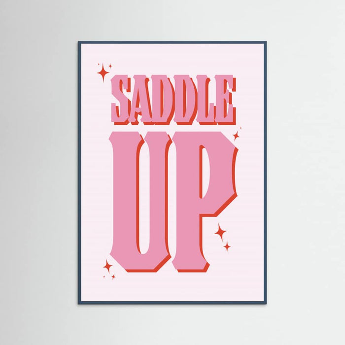 Teal Wood Saddle Up Poster