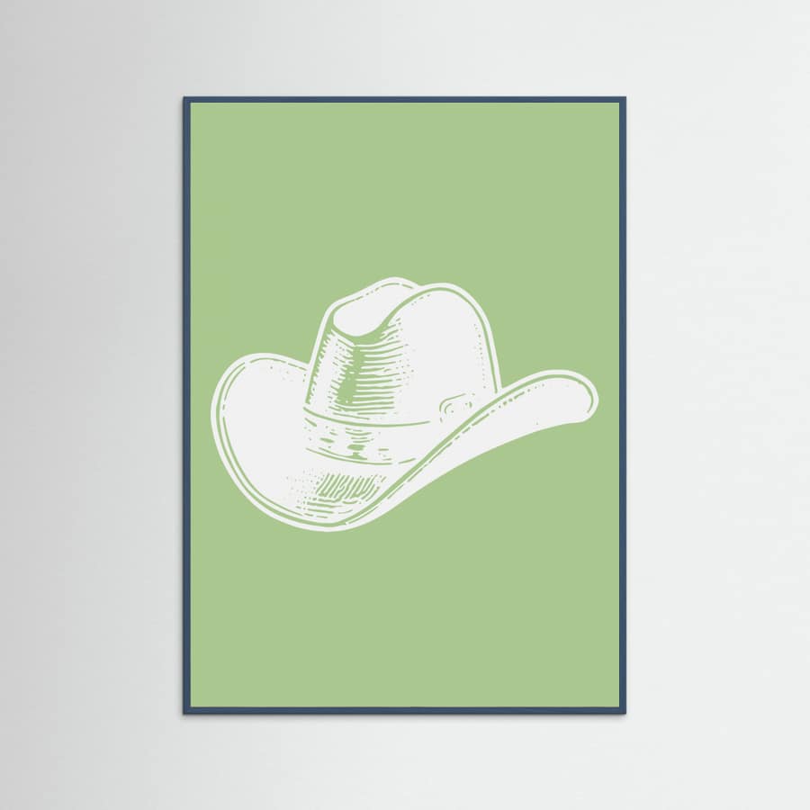 Plakat Sage Green Cowboy Hat – plakat i druk artystyczny