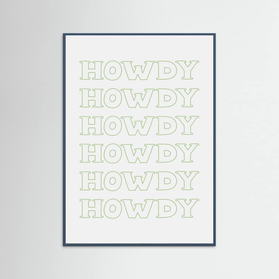 Plakat Sage Green Howdy – plakat i druk artystyczny
