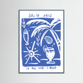 Teal Wood Salty Hair Poster