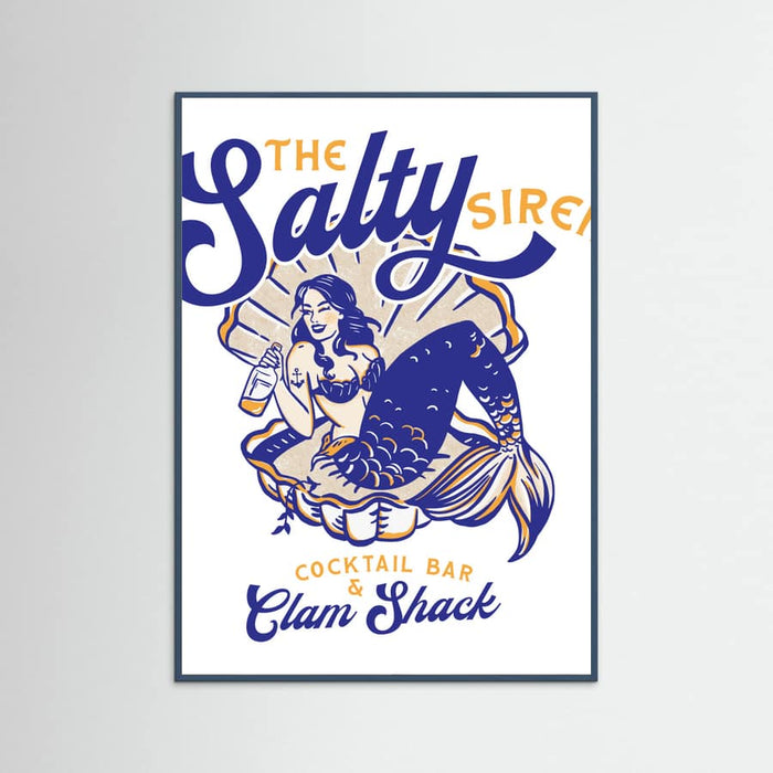 Poster Salty Siren Cocktail Bar & Clam Shack Mermaid – poster e stampa artistica