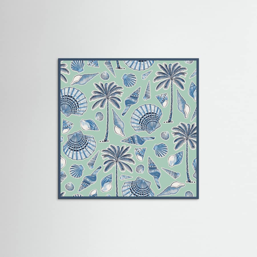 Affiche Sea Shells and Palmtrees Mint – affiche et impression d’art