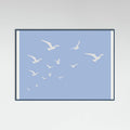 Seagulls Blue Background Poster – plakat og kunsttryk