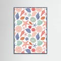 Seashells and Starfish - White Poster – poster and art print