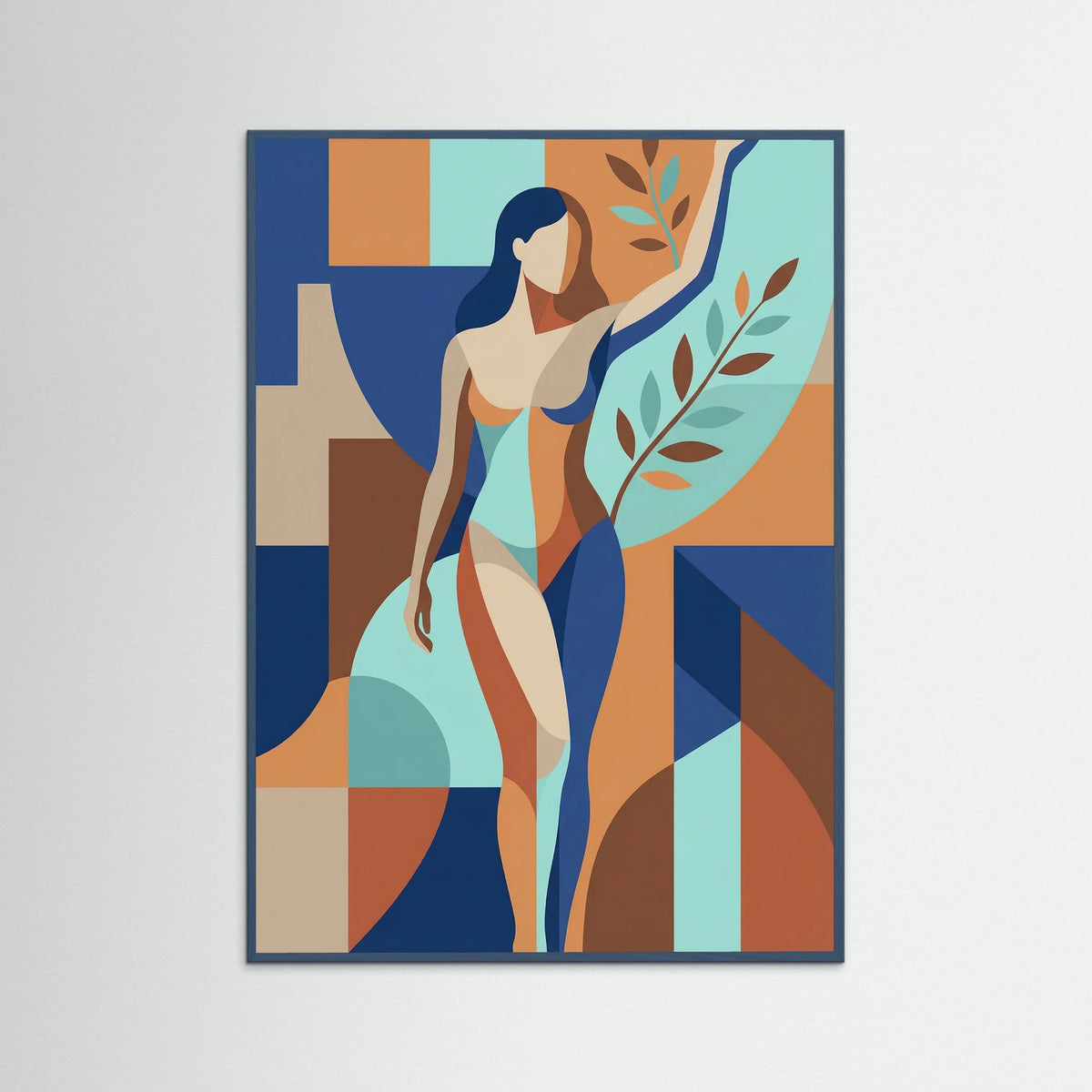 Teal Wood Seated Contemplation