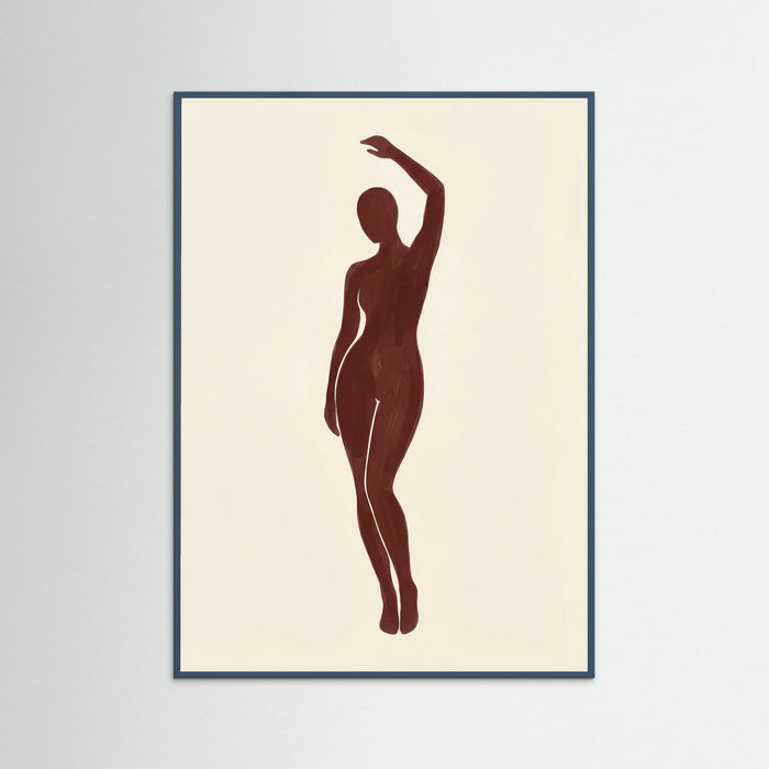 Teal Wood Seated Silhouette
