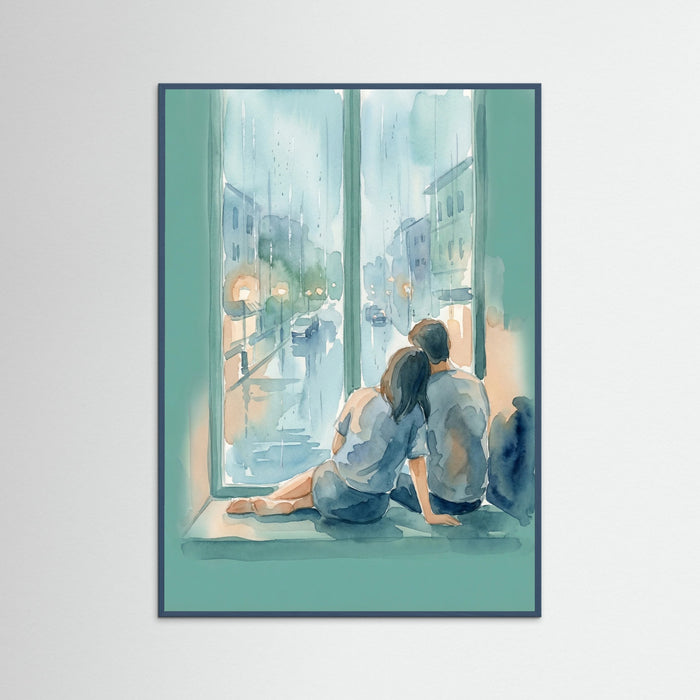 Teal Wood Serene Embrace