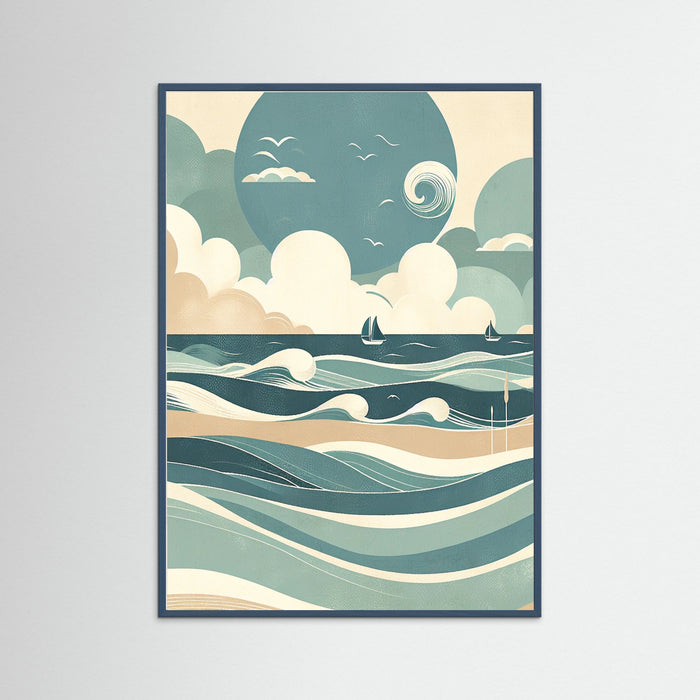 Teal Wood Serene Waves