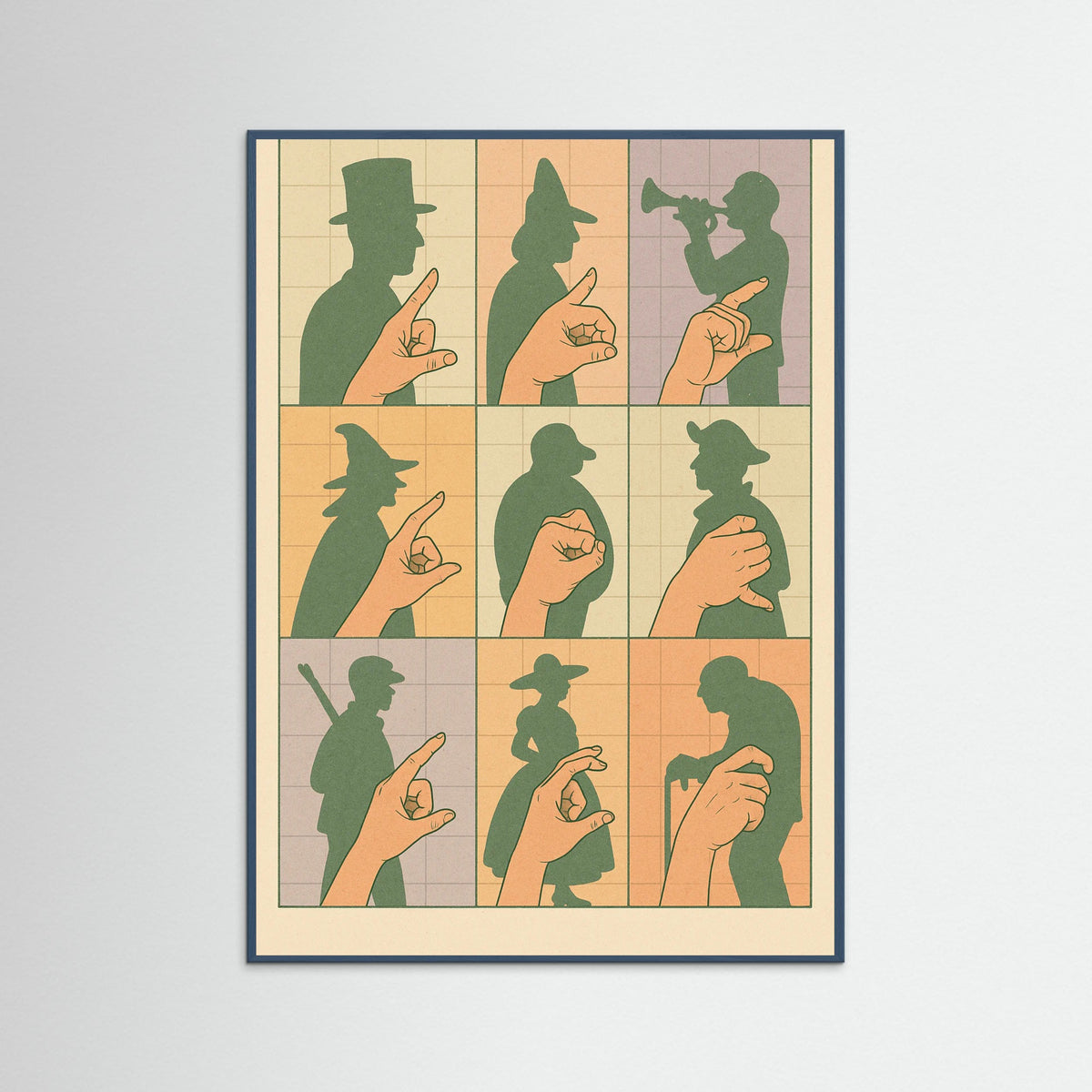 Teal Wood Shadow Puppets