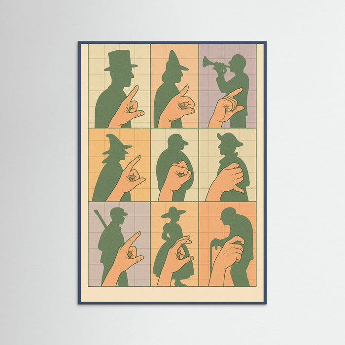 Teal Wood Shadow Puppets