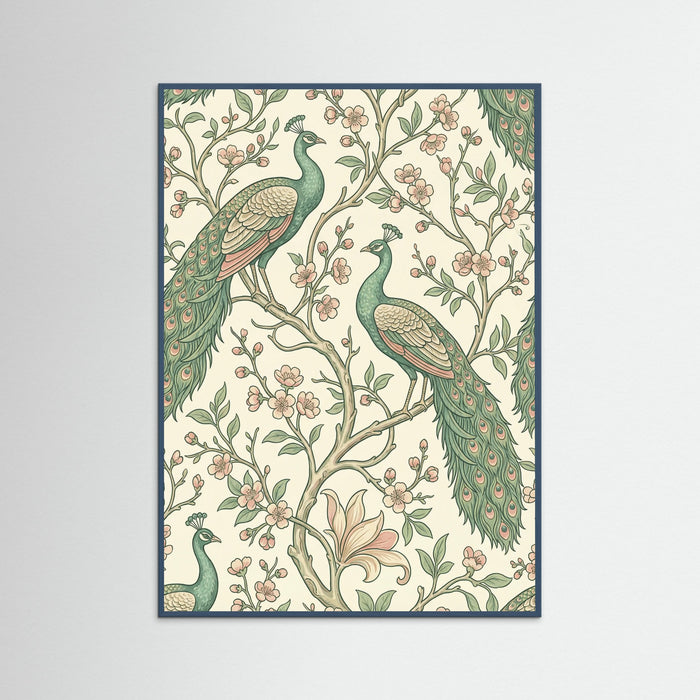 Teal Wood Silver Sky Vines