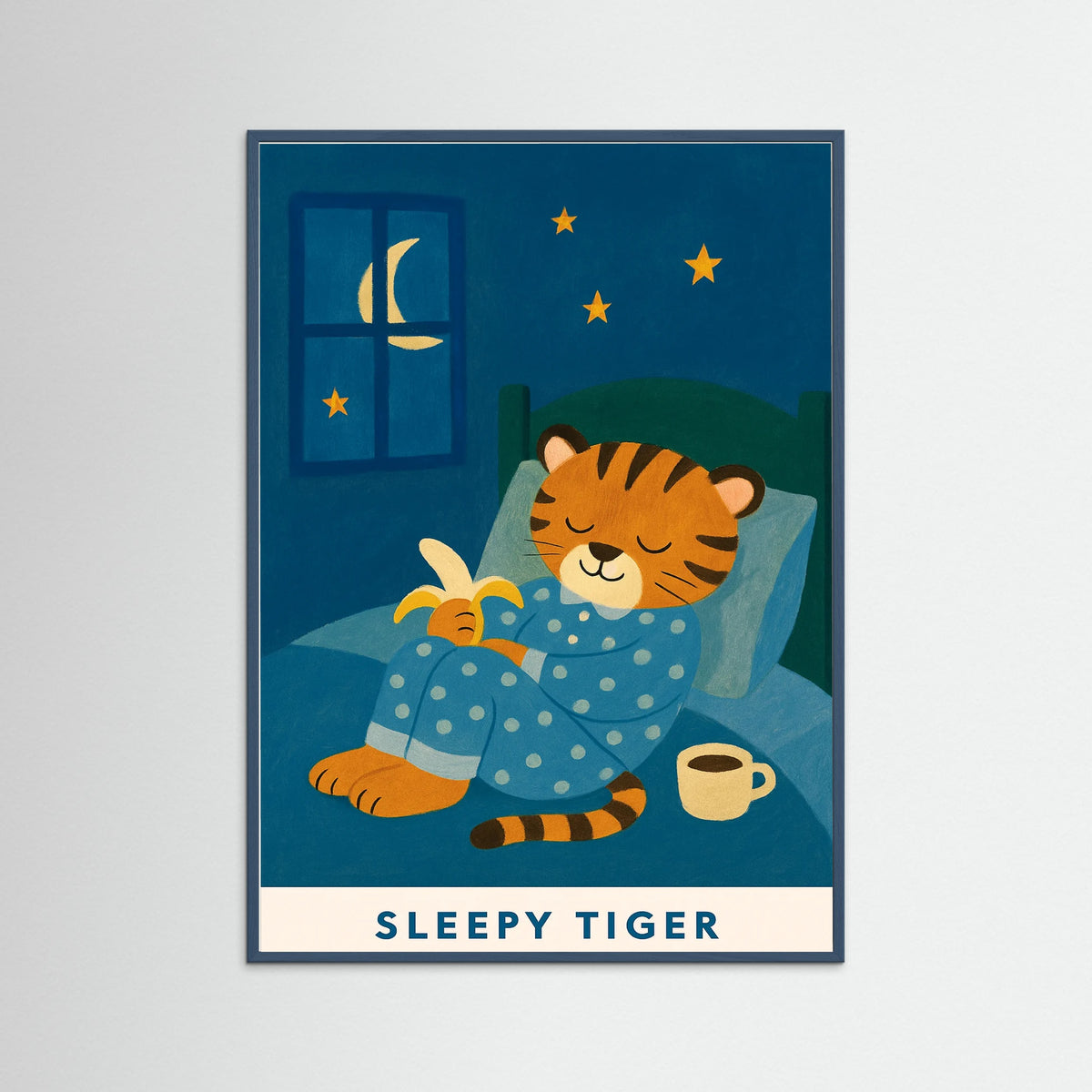 Teal Wood Sleepy Tiger