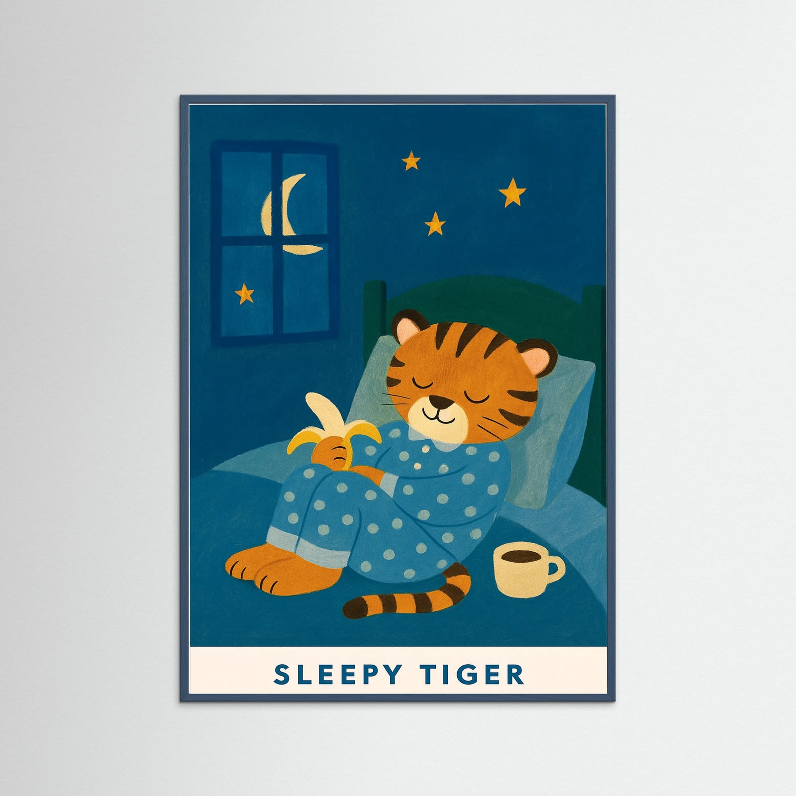 Teal Wood Sleepy Tiger