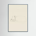 Teal Wood Slumbering Feline Grace