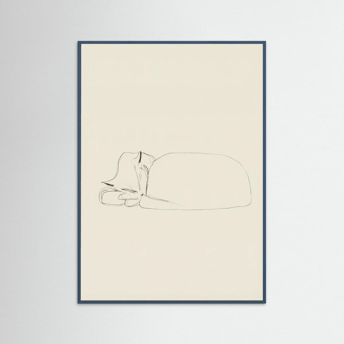 Teal Wood Slumbering Feline Grace