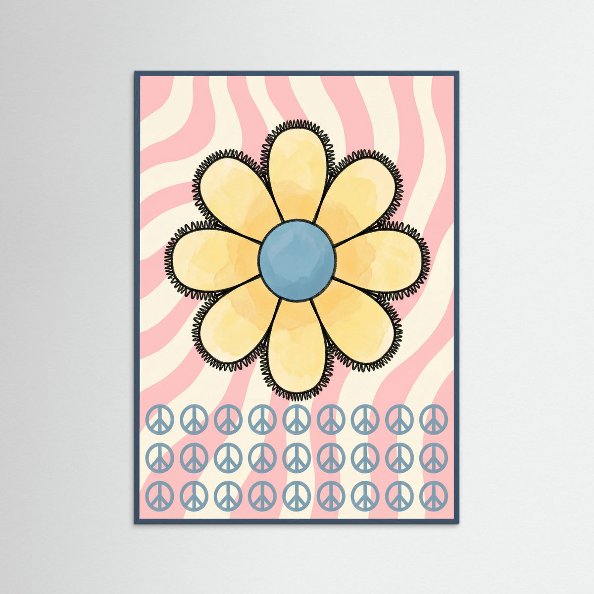 Teal Wood Smiling Checkerboard