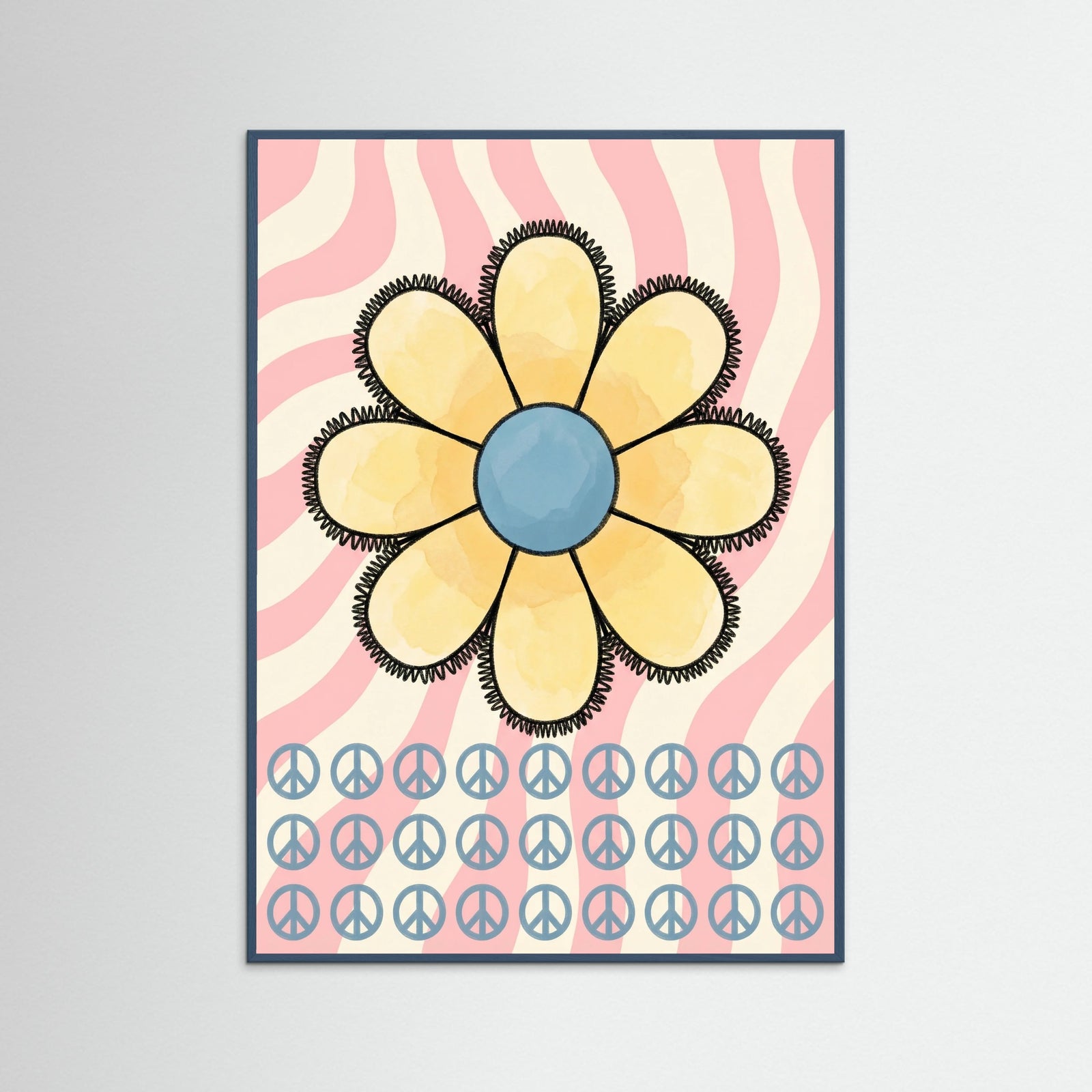 Teal Wood Smiling Checkerboard
